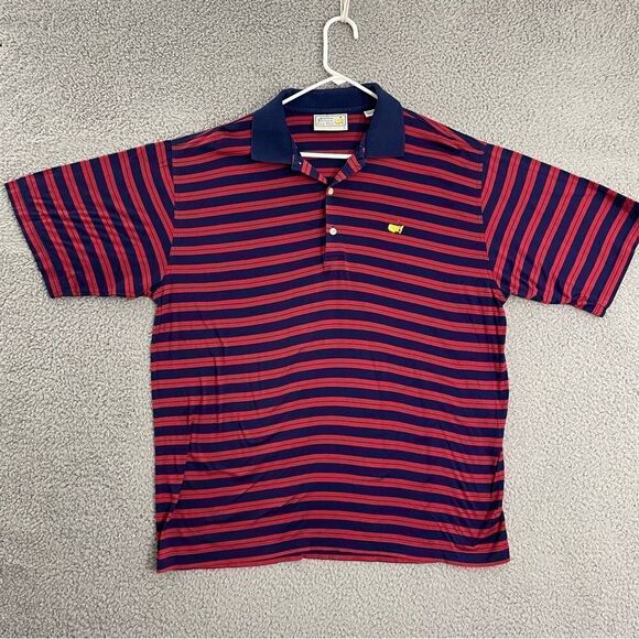 Masters Polo Men L Navy Red Augusta National Golf Short‎ Sleeve Shirt - Picture 1 of 8